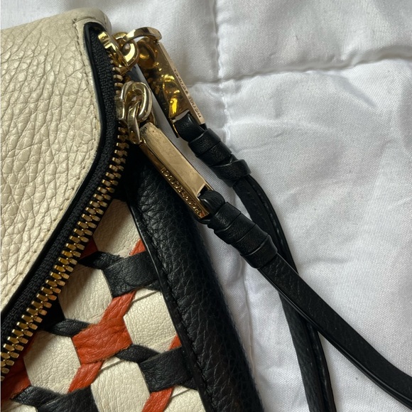 Henri Bendel Crosshatch Clutch, Henri Bendel Clutch, Black Orange and White Bag. - Picture 2 of 7